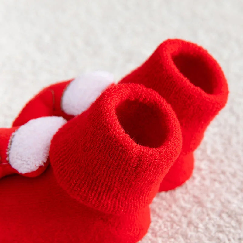 Christmas Red Winter Autumn Warm Non Slip Floor Grip Socks