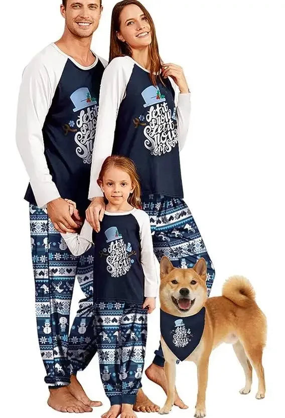 Christmas Family Pajamas Set 2024 "Let It Snow" - 2 Piece