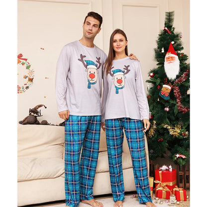 2024 Matching Christmas Elk Plaid Printed - 2 Piece