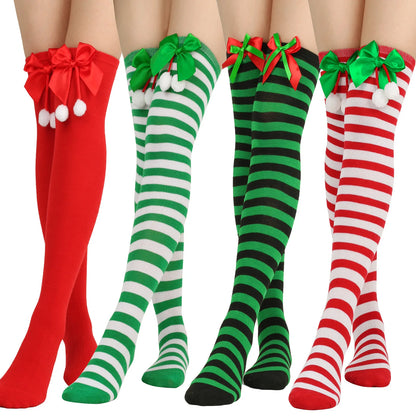 Christmas Over Knee Thigh Socks Knee-High