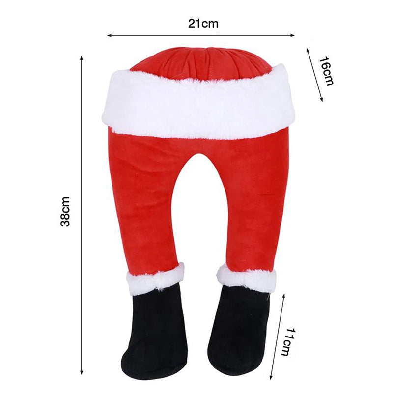 Christmas Tree Decoration Santa Claus Legs Plush