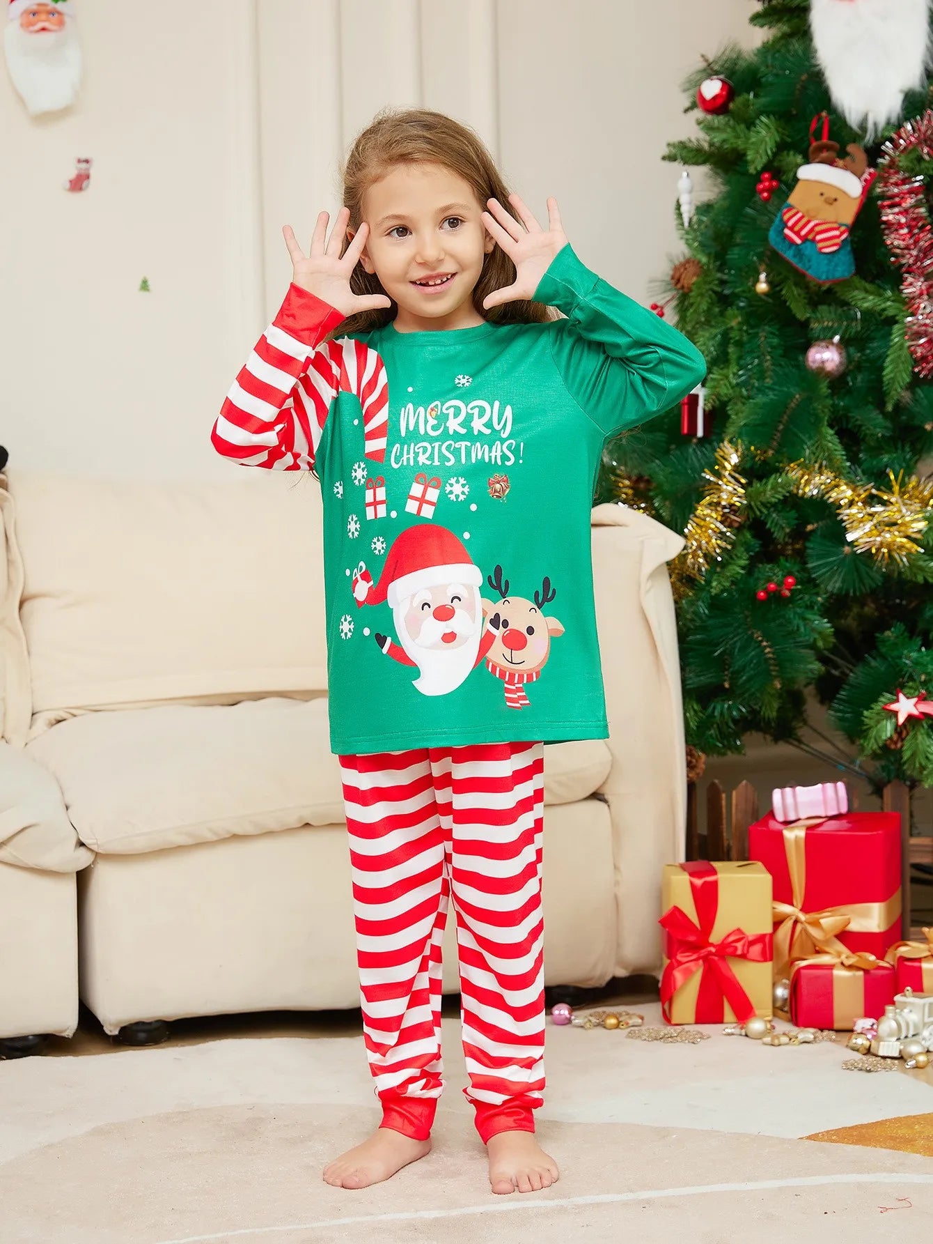 2024 Christmas Family Matching Pajamas Santa Merry Christmas-2 Piece