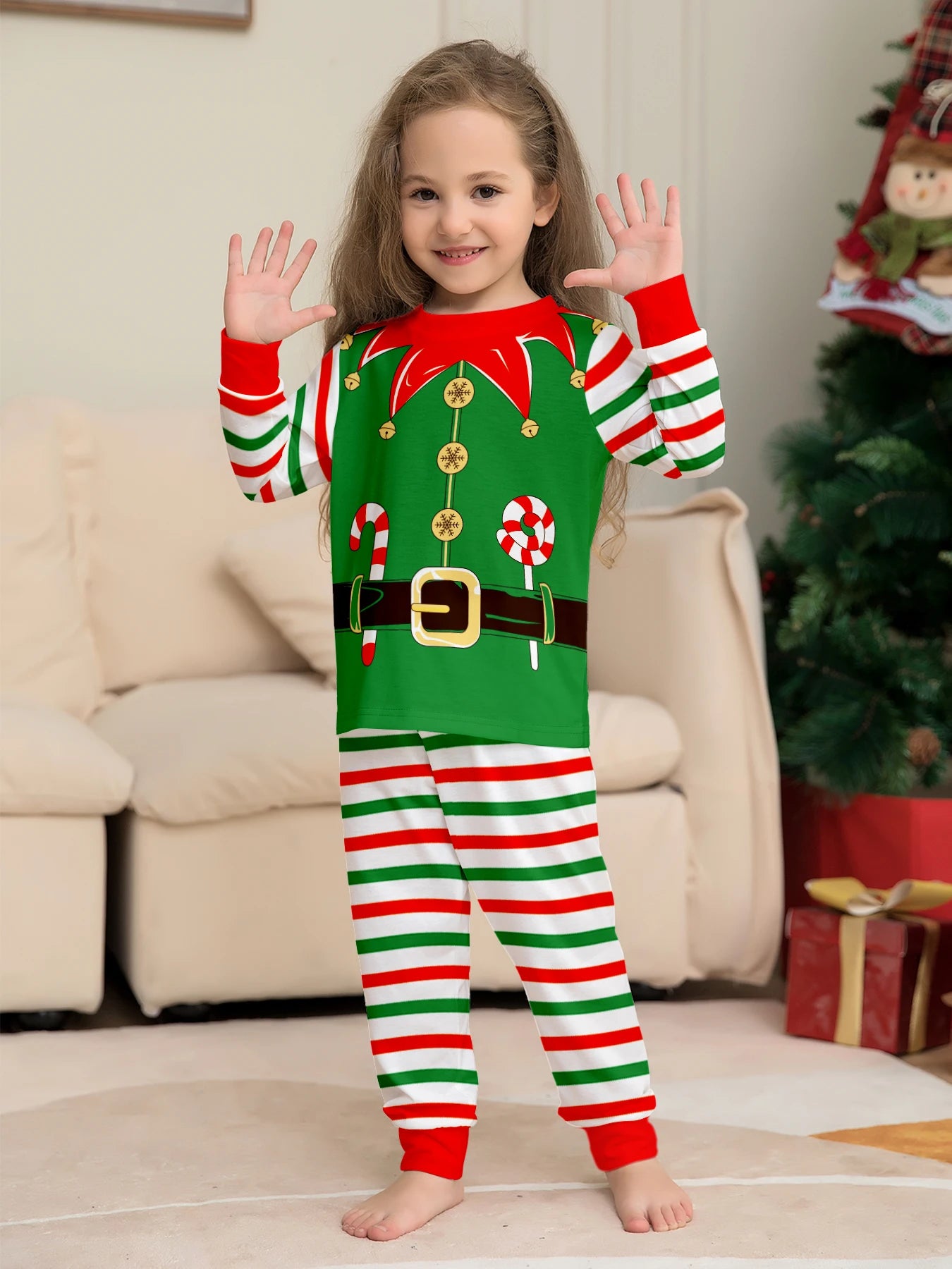 2024 Matching Elf Family Pajamas - 2 Piece