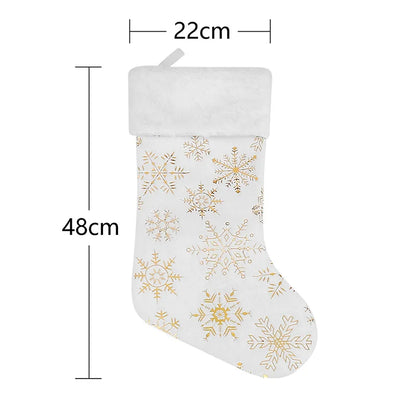 22x48cm New Beads Gilded Snowflake Plush Christmas Stocking Stuffer