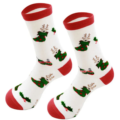 1 Pair Christmas Mid-tube Socks Cotton