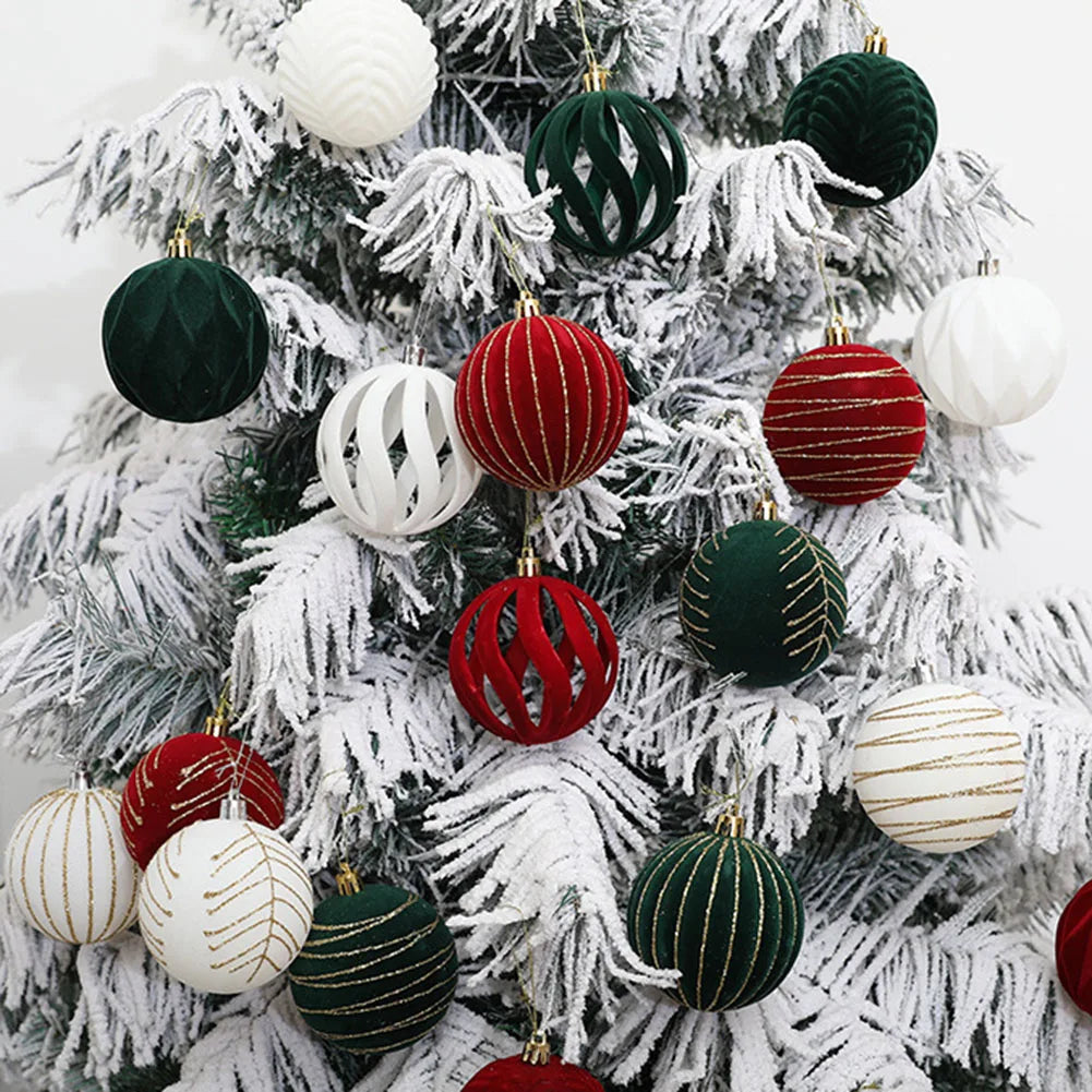 12pcs - 6cm Christmas Ball Christmas Tree Ornaments For Home Decor 2024