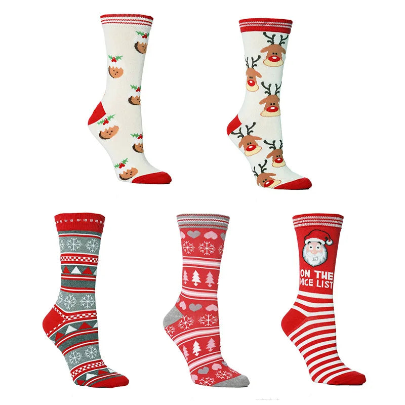 1 Pair Christmas Mid-tube Socks Cotton