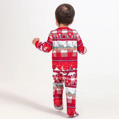 2024 Winter Christmas Cartoon Bear Print Pajamas - 2 Piece