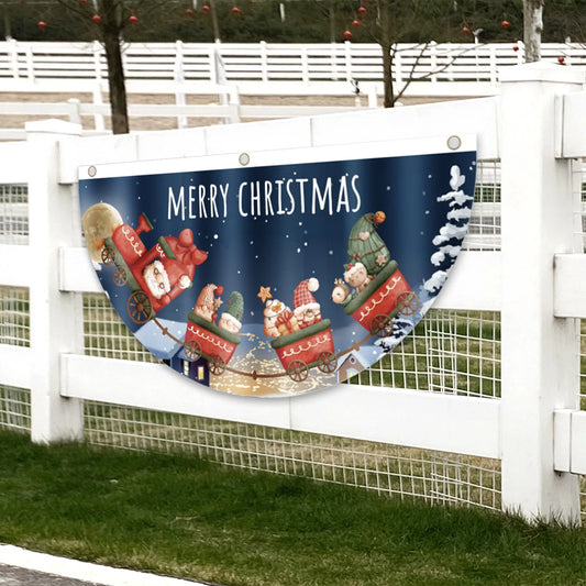 Christmas Outdoor Fan-Shaped Flag Banner