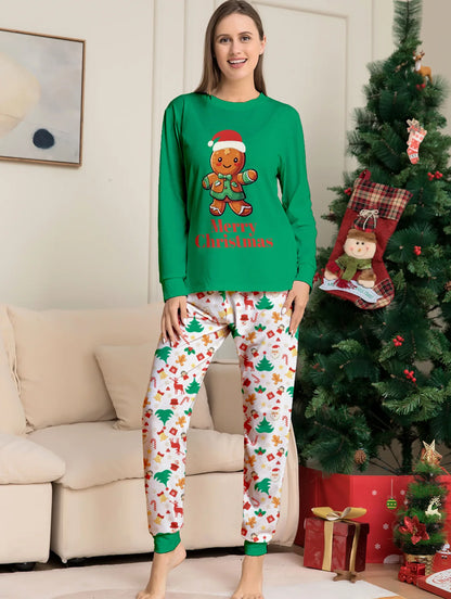 2024 Matching Family Green Gingerbread Man Pajamas - 2 piece