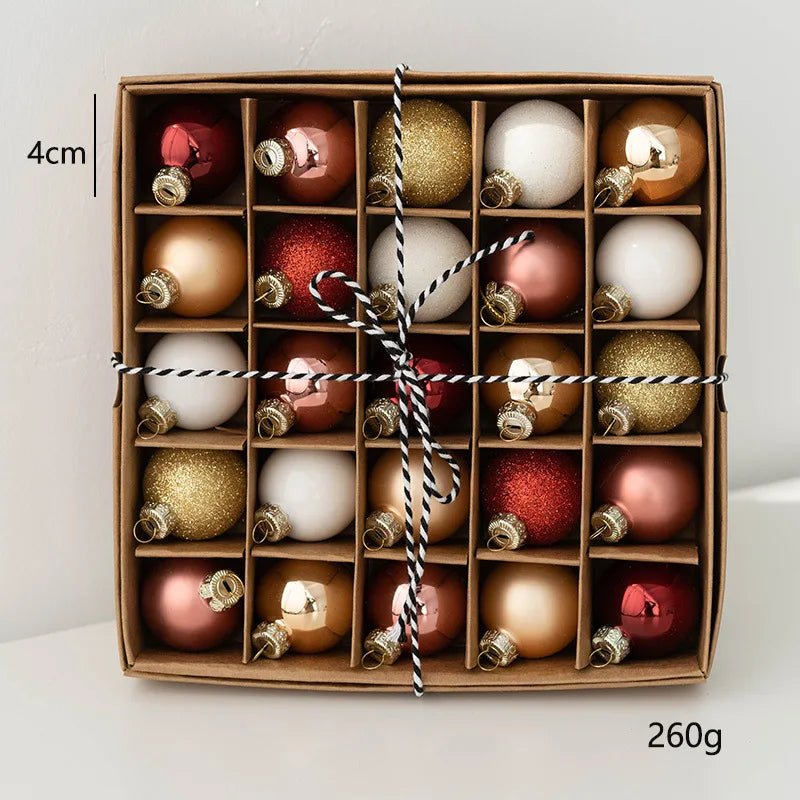 2024 Christmas Decorative Glass 4Cm Ornaments