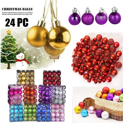 2024-24PCS Christmas Balls 30mm Ornaments