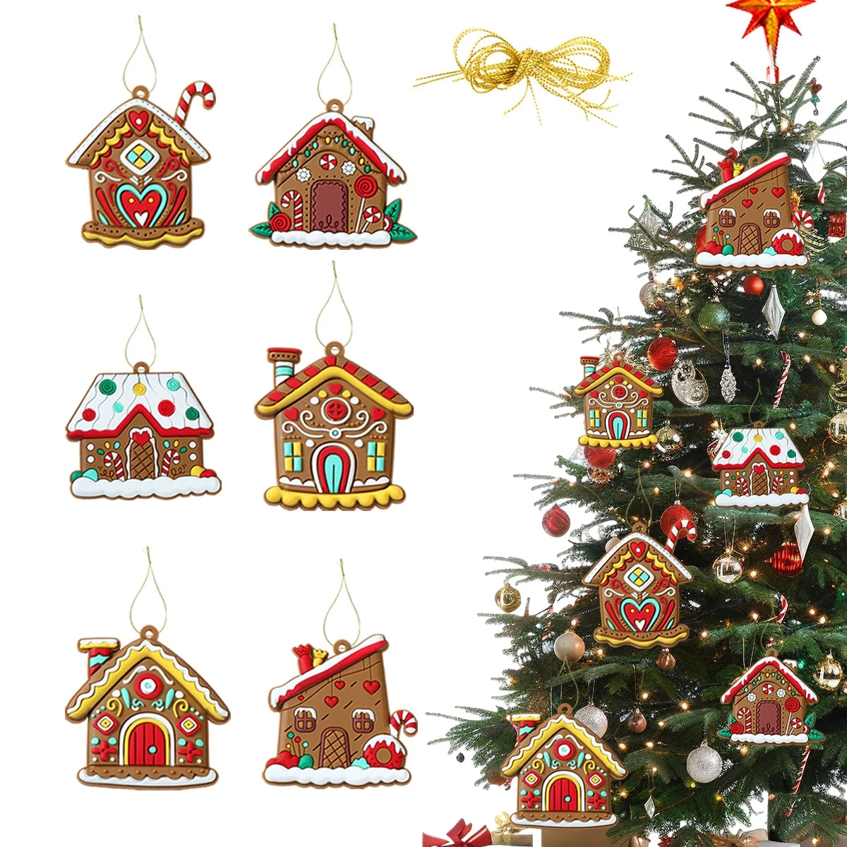 Christmas Gingerbread Small House Pendant Ornaments