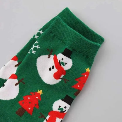 4 Pairs Cute Christmas Cartoon Women's Socks