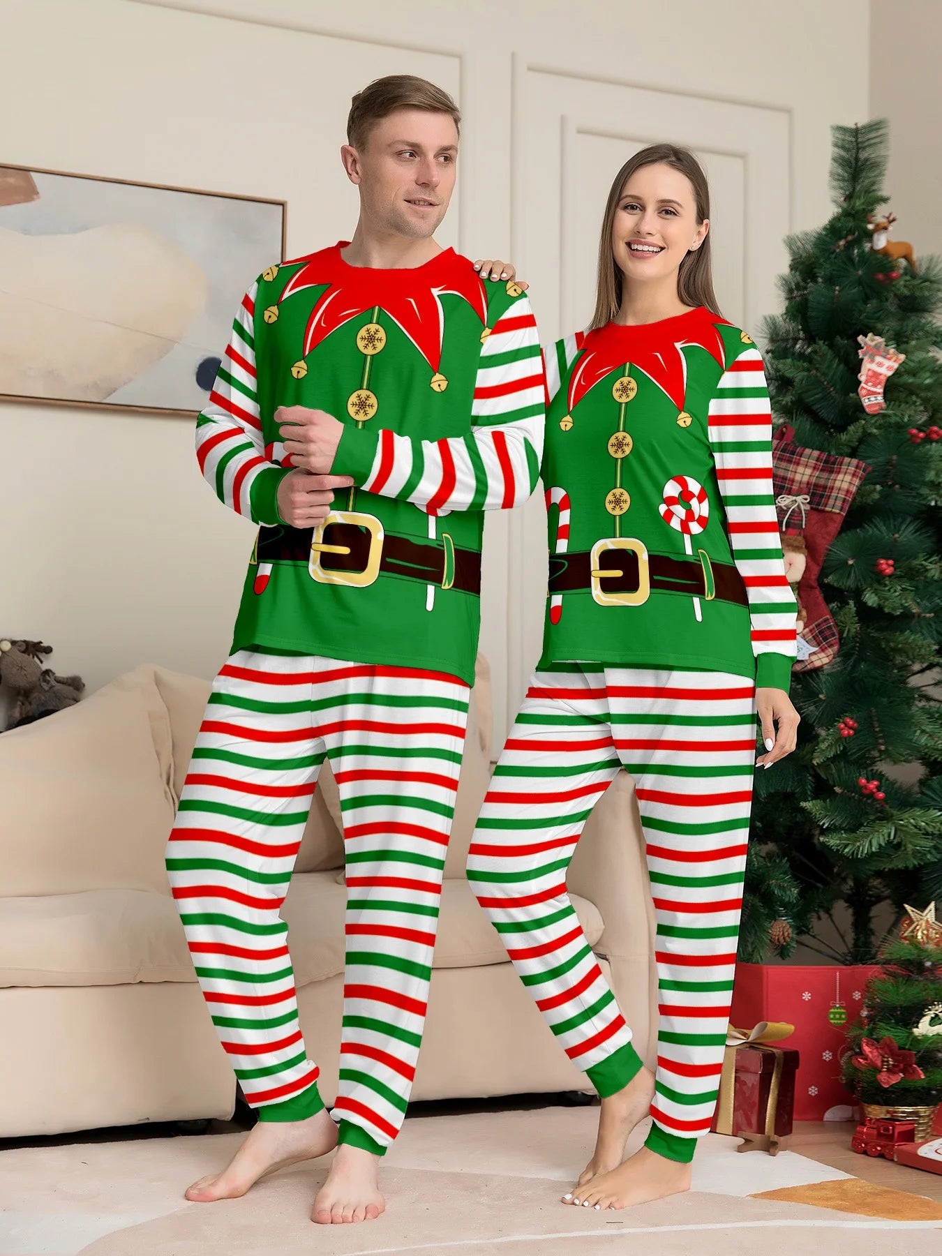 2024 Matching Elf Family Pajamas - 2 Piece