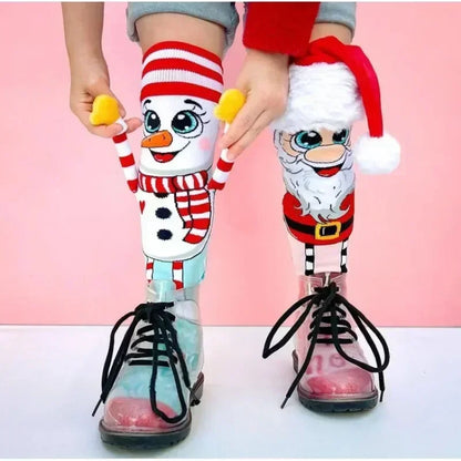 Christmas Cartoon Stockings 3D Santa Claus Anti-shrink