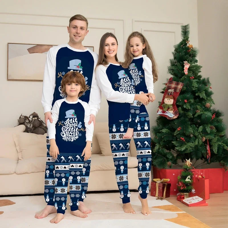 Christmas Family Pajamas Set 2024 "Let It Snow" - 2 Piece