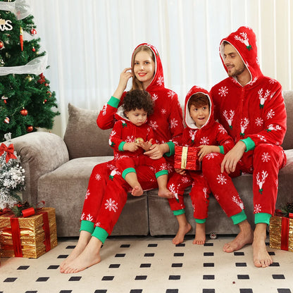 2024 New Christmas Flannel Warm Thick Pajamas Allover Print - Jumpsuit