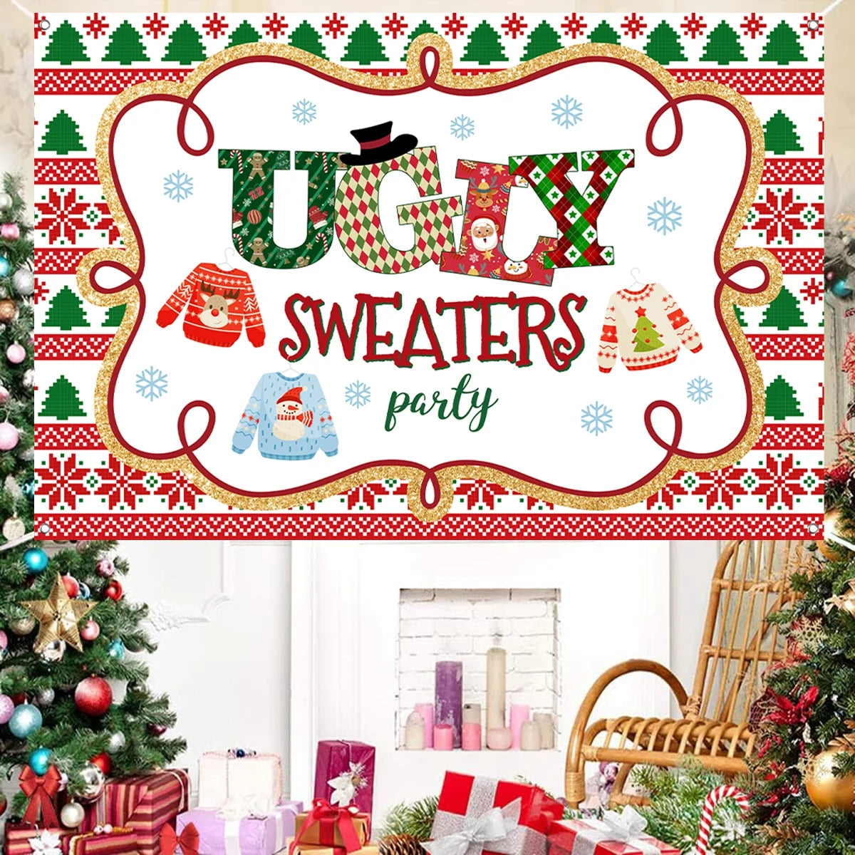 Christmas Sweater Party Backdrop Decoration - THIS IS NOT A SWEATER