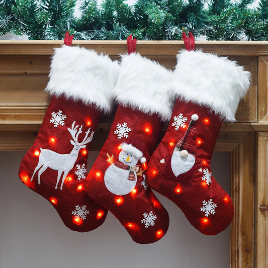 2024 Christmas Stockings with LED Lights