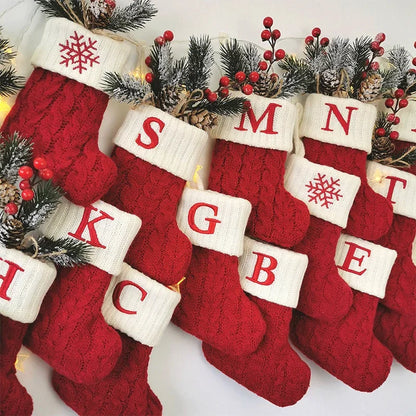 Letters Fleece Christmas Stocking Socks - One Pair