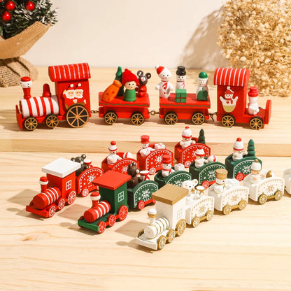 Wooden Christmas Train Merry Christmas Decorations For Home 2024