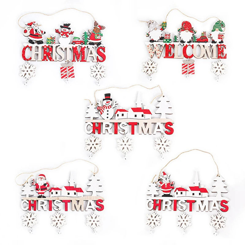 2024 Wooden Christmas Hanging Pendants