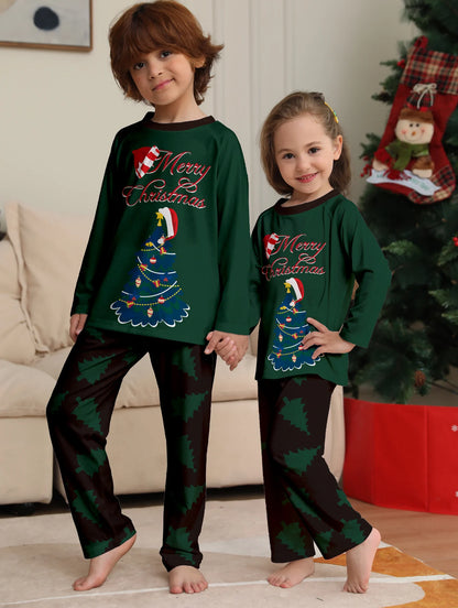 2024 Merry Christmas Tree Matching Family Pajamas - 2 Piece