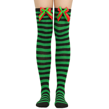 Christmas Over Knee Thigh Socks Knee-High