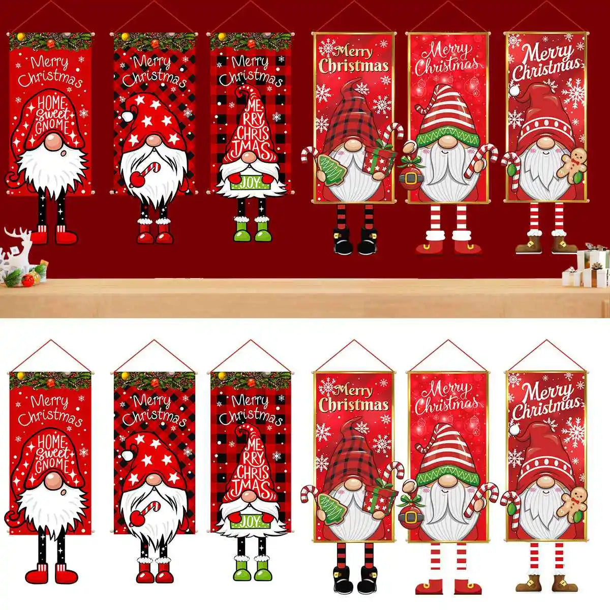 Christmas Hanging Flag Porch Door Banner