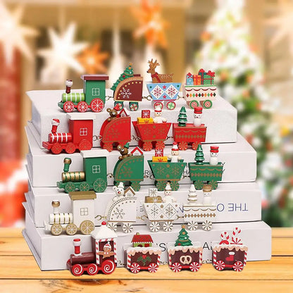 Wooden Christmas Train Merry Christmas Decorations For Home 2024