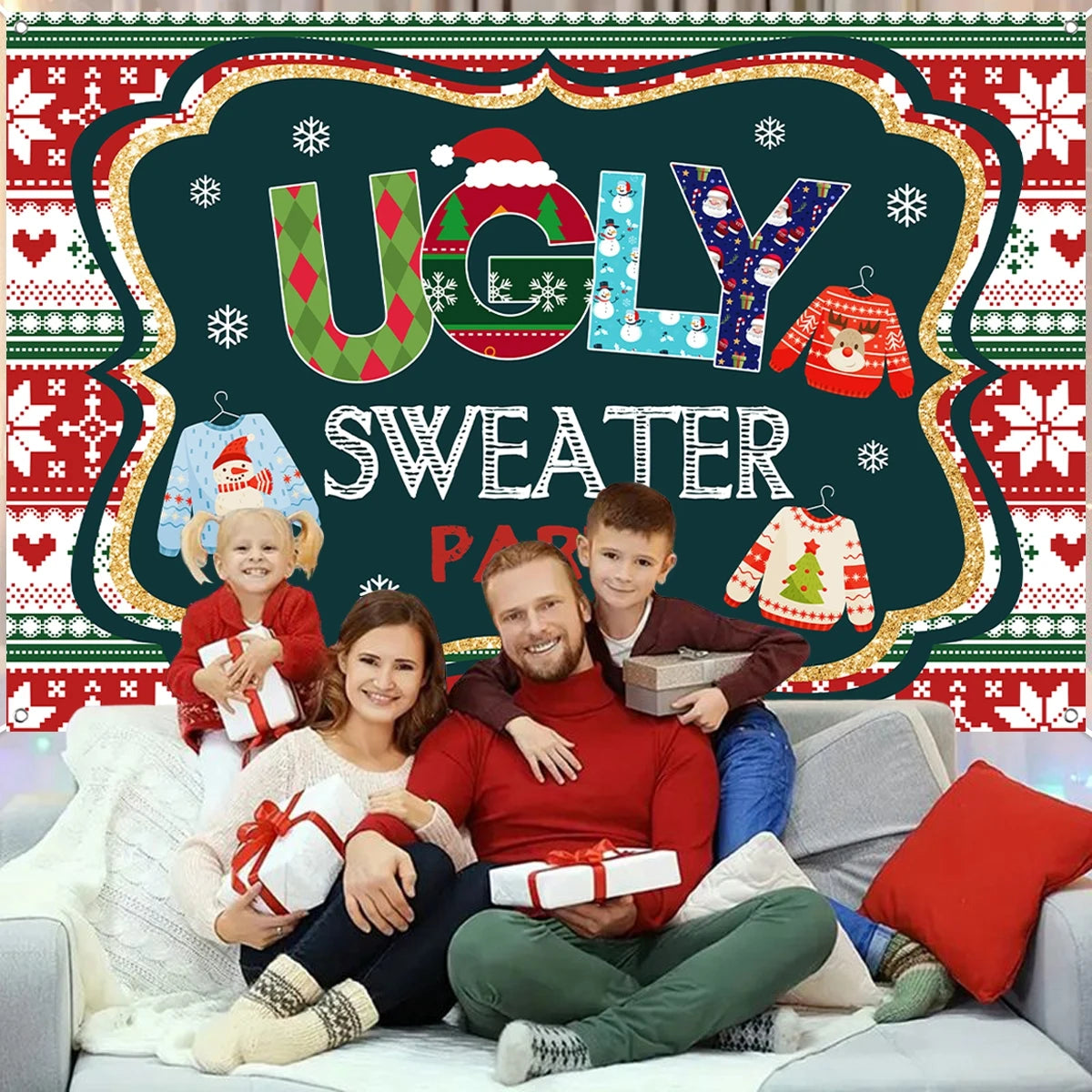 Christmas Sweater Party Backdrop Decoration - THIS IS NOT A SWEATER