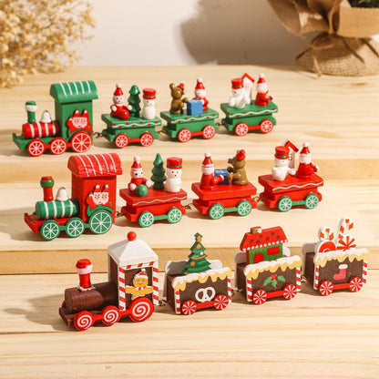 Wooden Christmas Train Merry Christmas Decorations For Home 2024