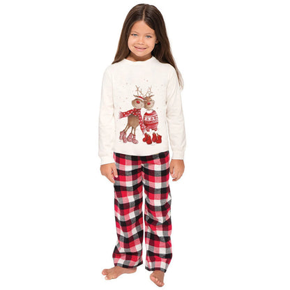 2024 New Christmas Moose Print Matching Family Pajamas - 2 Piece