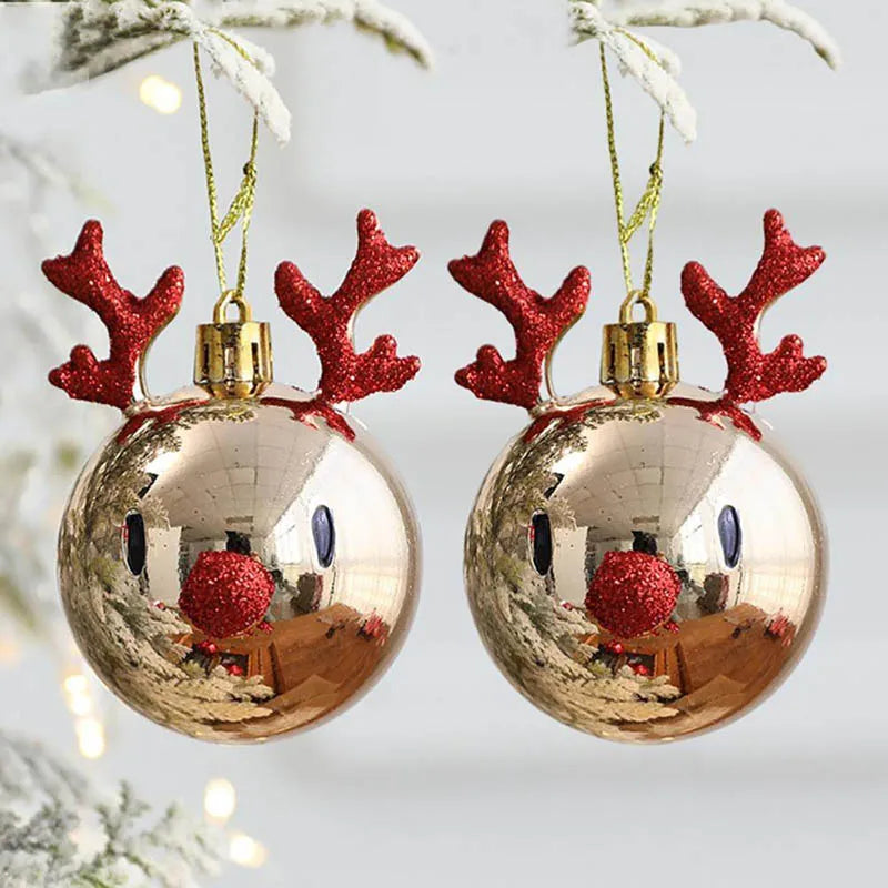 2pcs Elk Christmas Balls Ornaments