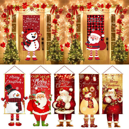 Christmas Hanging Flag Porch Door Banner