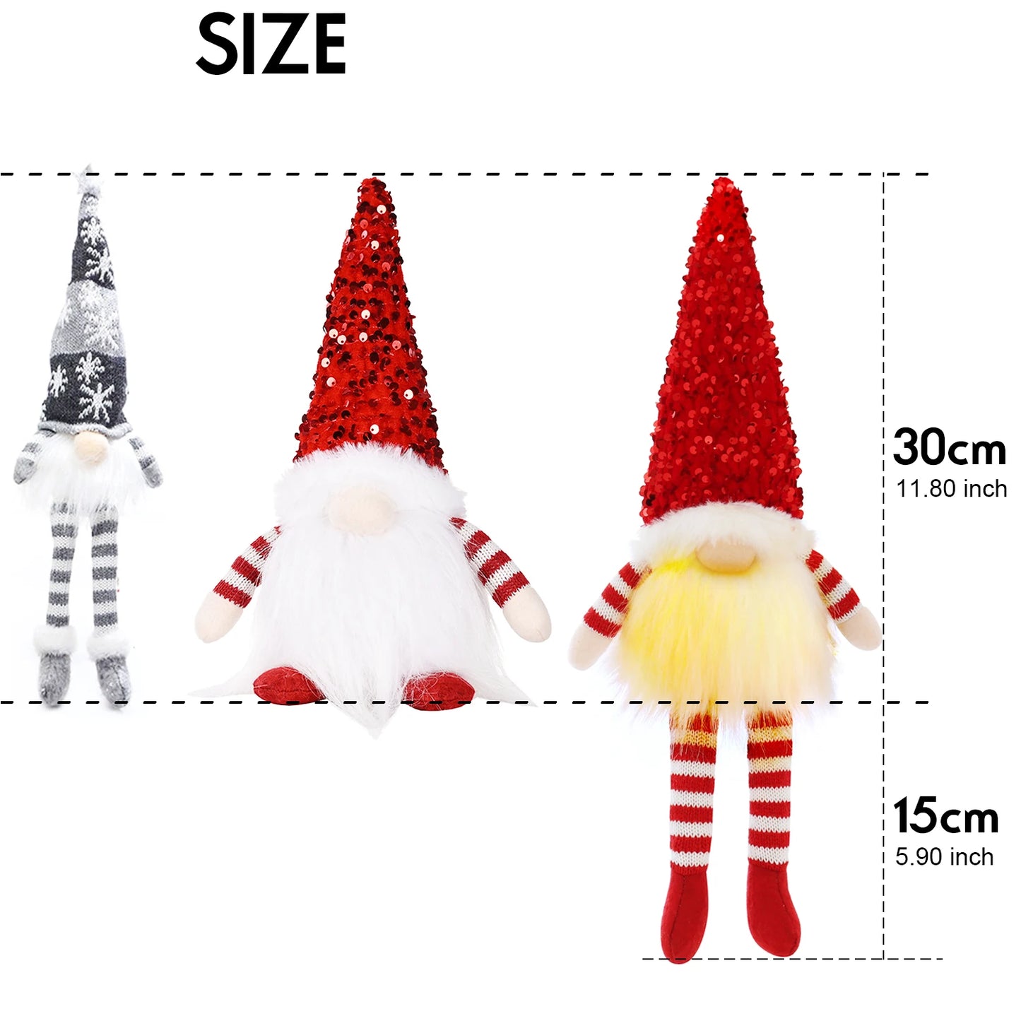 2024 Christmas Decorations LED Gnome Sequins