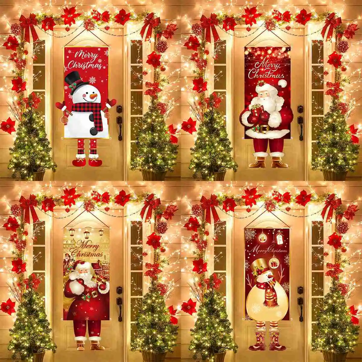 Christmas Hanging Flag Porch Door Banner