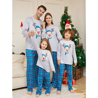 2024 Matching Christmas Elk Plaid Printed - 2 Piece