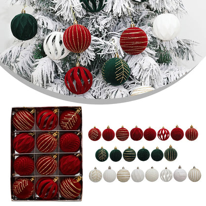 12pcs - 6cm Christmas Ball Christmas Tree Ornaments For Home Decor 2024