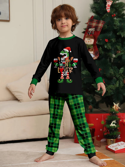 2024 Christmas Dinosaur Family Pajamas - 2 Pieces