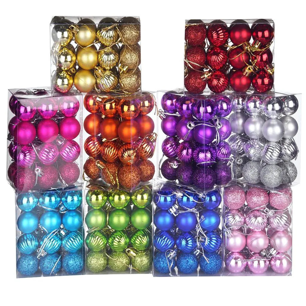 2024-24PCS Christmas Balls 30mm Ornaments