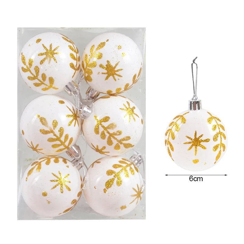 6Pcs box - 6cm Christmas Ball Ornaments 2024