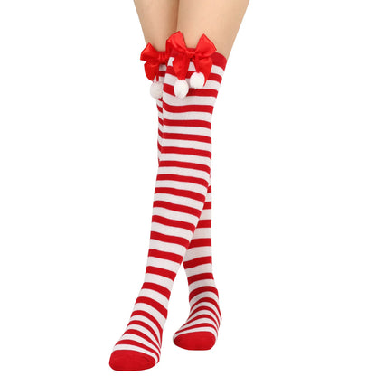 Christmas Over Knee Thigh Socks Knee-High