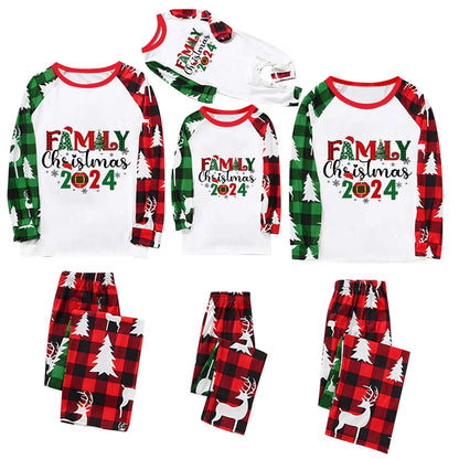 Christmas 2024 Matching Family Outfits Patchwork All Over Print Pajamas - 2 Pieces