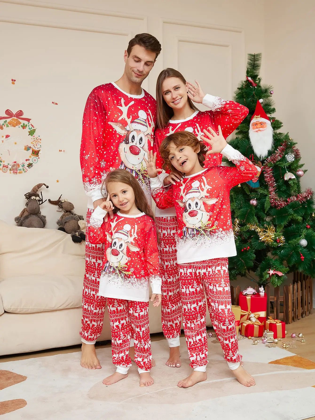 2024 New Matching Christmas Pajamas for Family "Reindeer" - 2 Piece