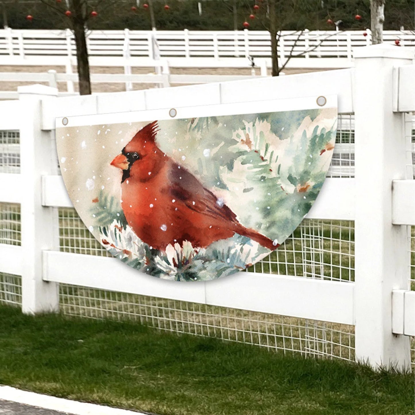 Christmas Outdoor Fan-Shaped Flag Banner