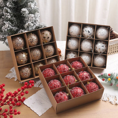 8CM Christmas Ball Ornaments - 9 Pieces 2024