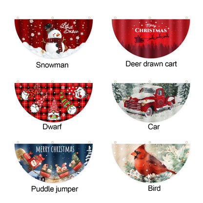 Christmas Outdoor Fan-Shaped Flag Banner